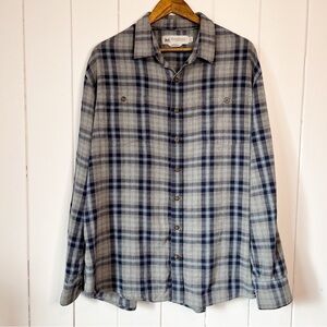 Wind River Blue and Grey Plaid Button Down Shirt. Size 2XL Modern Fit.